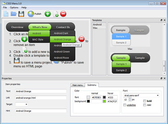 <u> Css Drop Down Menu</u> gui screenshot