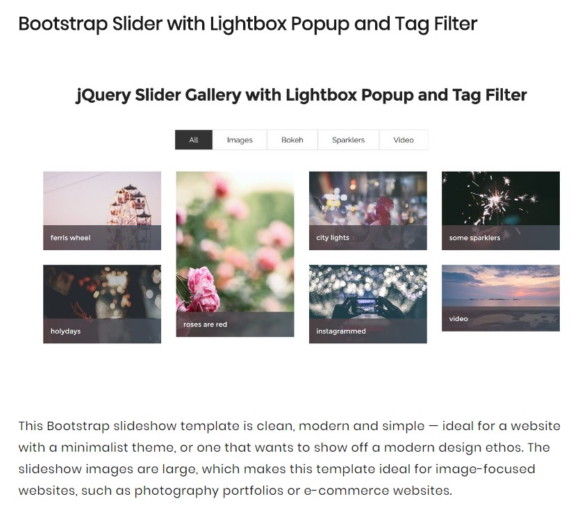  Bootstrap Image Slider 